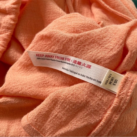 Free People Endless Summer Peach Orange Cotton Mancora Maxi Dress EUC Size Small - Picture 9 of 11